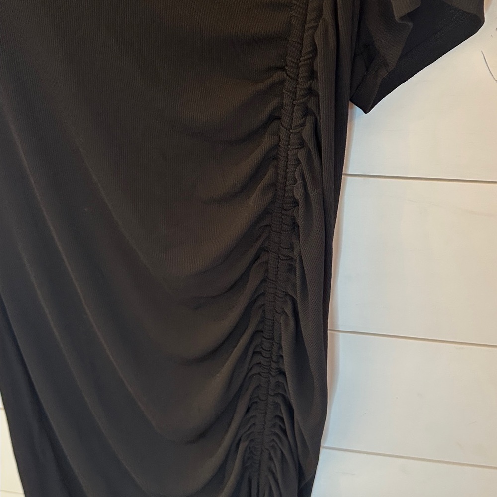 H&M Divided Black Ruched Dress size XL EUC - Picture 3 of 4